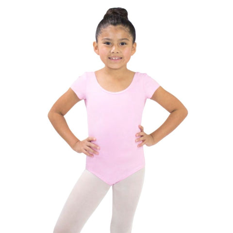 Girl's Short Sleeve Mesh Leotard