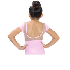 Girl's Short Sleeve Mesh Leotard