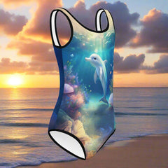 Girl's One Piece Dolphin Swimsuit 🐬🩱